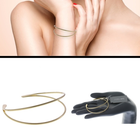 Lydell gold double slim classy bangle bracelet - Picture 3 of 4